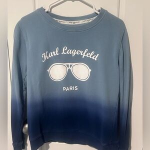 Karl Lagerfeld Women’s Sweatshirt Ombre Blue Small